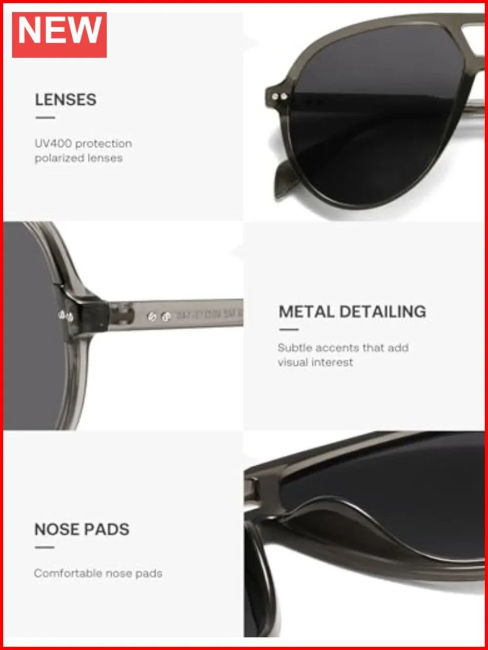 Oversized Retro Aviator Sunglasses with UV400 Protection